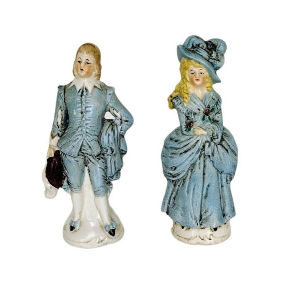 VTG 20s Victorian Porcelain  Man Woman Couple Figurines Statues Made In Germany